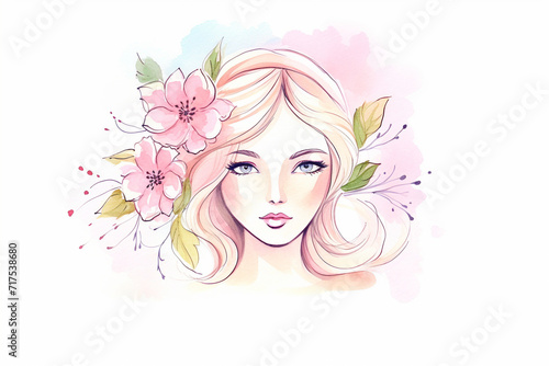 Cool and smooth The elegance of pastel design , cartoon drawing, water color style