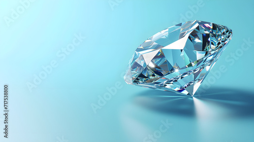 Shiny diamond prism on a light blue background  