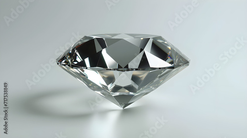 Expensive shiny diamond prism on light gray background