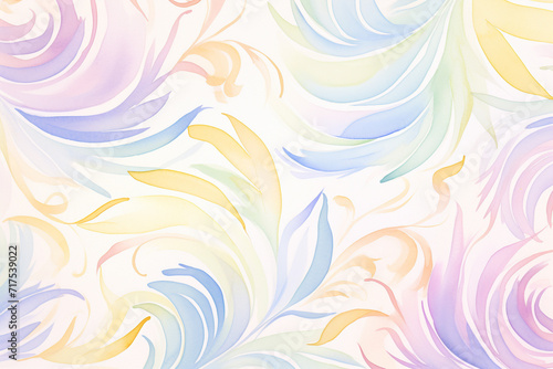 Decorative patterns in pastel Adding elegance to your background , cartoon drawing, water color style photo