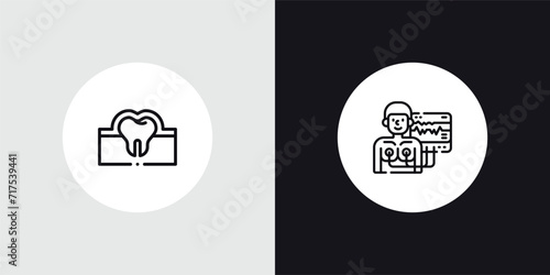 outline icons set from dentist concept. editable vector included dental probe, examination icons. thin line icons