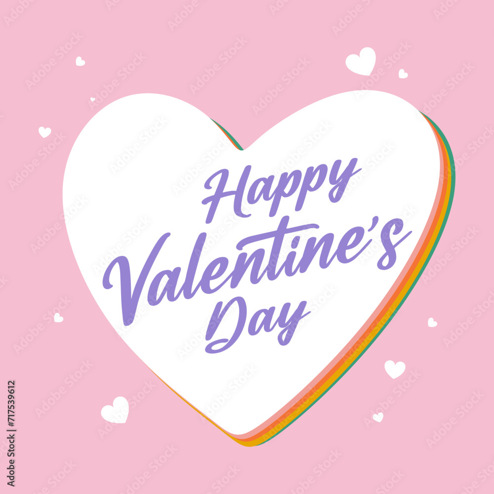 Happy Valentines day background with heart pattern and typography of happy valentines day text . Vector illustration. Wallpaper, flyers, invitation, posters, brochure, banners. 