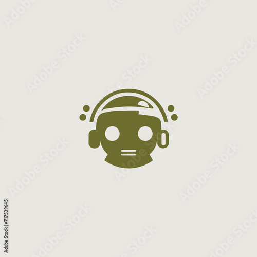 ロボットをシンボリックに用いたロゴのベクター画像