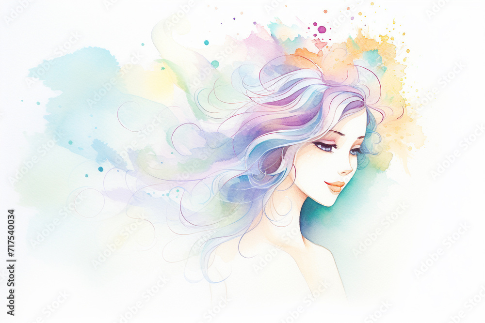 Gradation elegance The art of pastel transitions , cartoon drawing, water color style Gradation elegance The art of pastel transitions , cartoon drawing, water color style