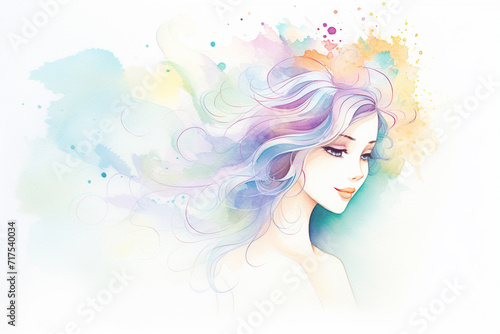 Gradation elegance The art of pastel transitions , cartoon drawing, water color style