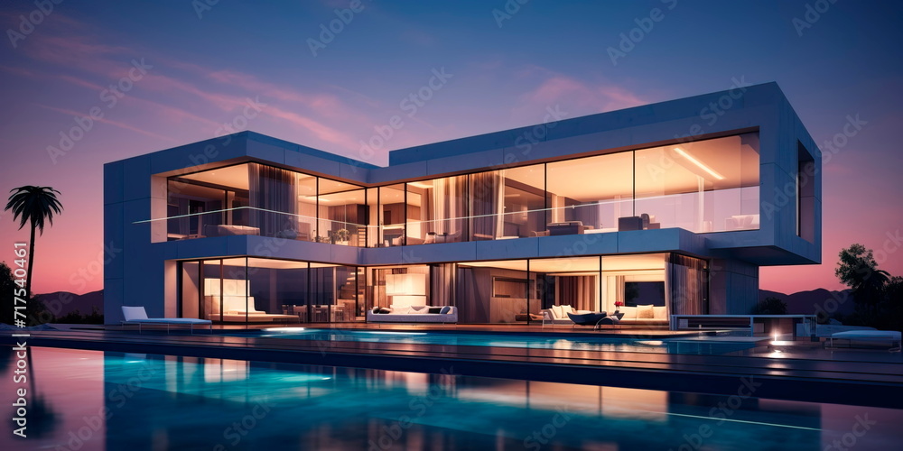 minimalist luxury residence, focusing on clean lines and contemporary architectural aesthetics.