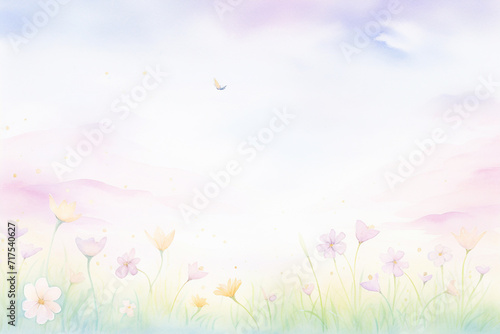 Pastel beauty in spring Crafting a dreamy background   cartoon drawing  water color style