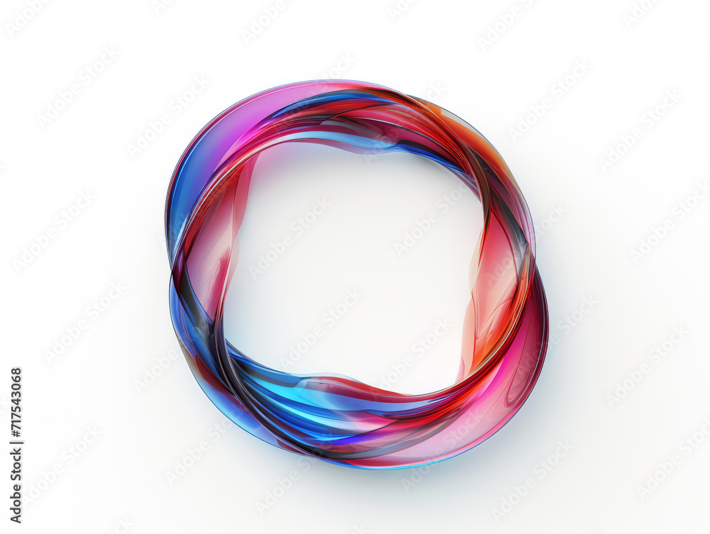 A 3D abstract loop of vibrant blue and red ribbons in a seamless design. A 3D abstract loop of vibrant blue and red ribbons in a seamless design.