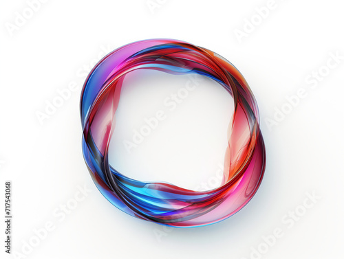 A 3D abstract loop of vibrant blue and red ribbons in a seamless design.