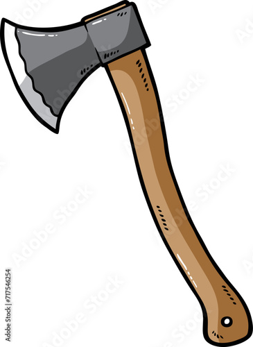 Vector Cartoon Wooden Hand Axe