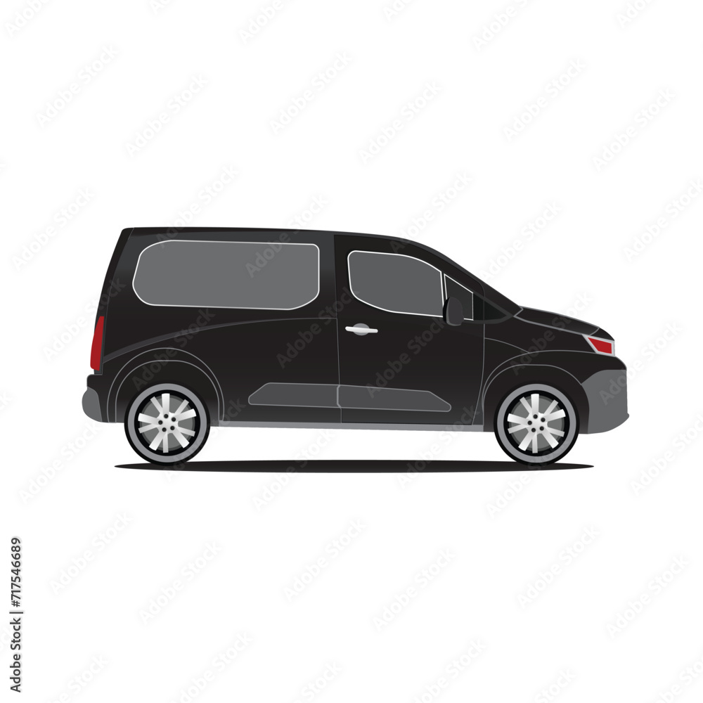 Isolated black color  Van vector illustration image AI generated 