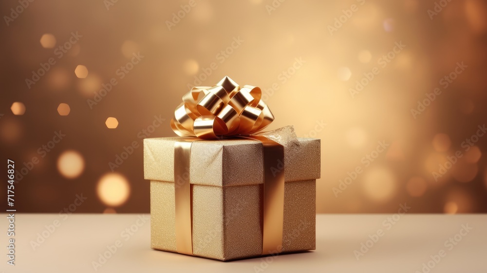 Gift box on a clean background in the style of the new year where there is space for text Gift box on a clean background in the style of the new year where there is space for text