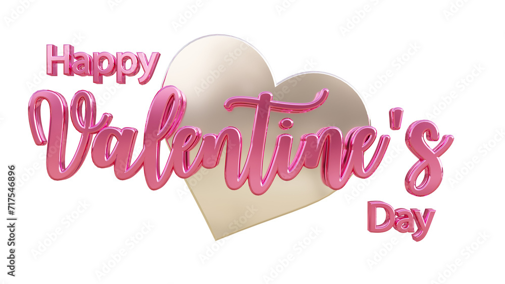 Happy valentine's day calligraphy banner, 3d lettering Happy valentine's day calligraphy banner, 3d lettering