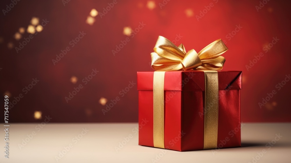 Gift box on a clean background in the style of the new year where there is space for text Gift box on a clean background in the style of the new year where there is space for text