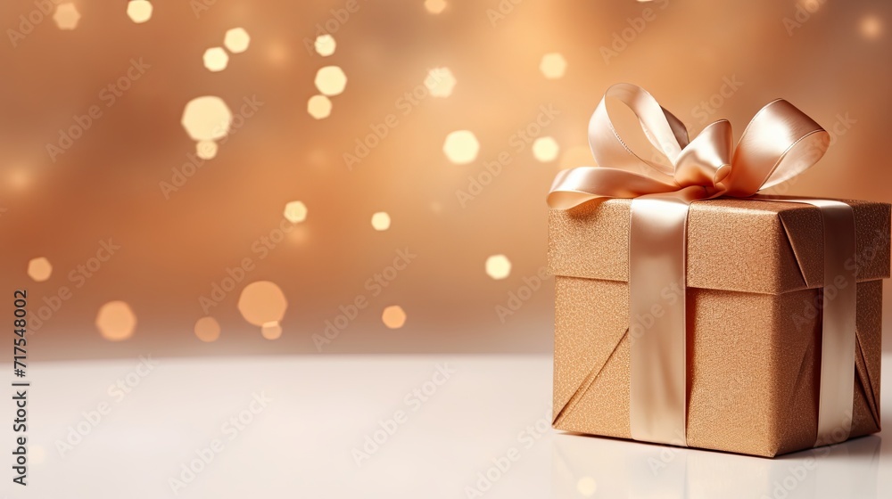 Gift box on a clean background in the style of the new year where there is space for text Gift box on a clean background in the style of the new year where there is space for text