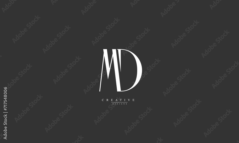 Alphabet letters Initials Monogram logo MD DM M D Alphabet letters Initials Monogram logo MD DM M D