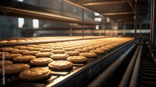 A factory that is producing cookies in large quantities. generative AI