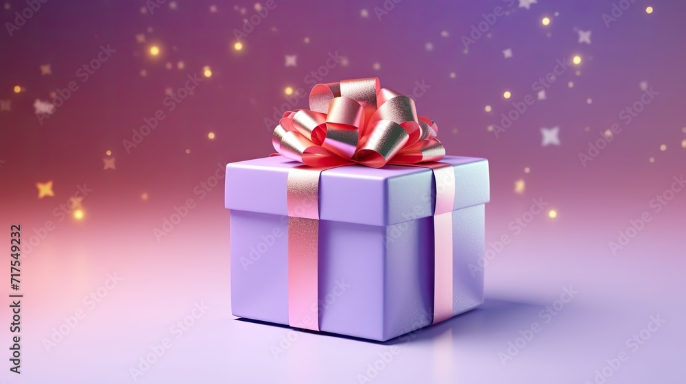 Gift box on a clean background in the style of the new year where there is space for text Gift box on a clean background in the style of the new year where there is space for text