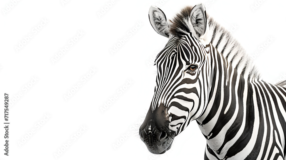 zebra on white background