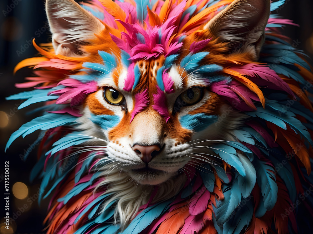 A fantasy and magical animal, fox, creature portrait using DMT art style A fantasy and magical animal, fox, creature portrait using DMT art style