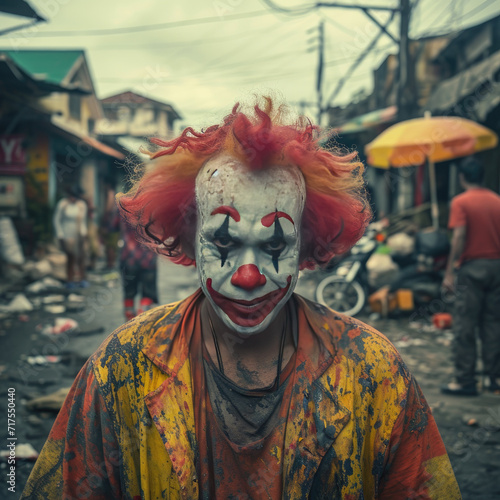 sad joker clown in slum place, Ai Generated Images © mohammad