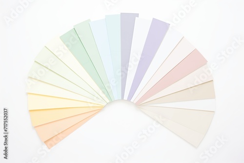 pastel color swatches fanned out on white background