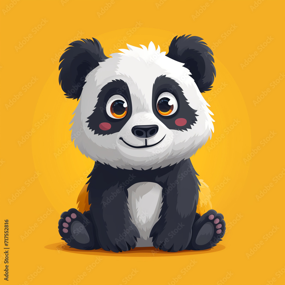 Obraz premium Cute animal character icons and logo,panda