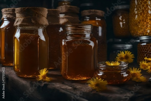 honey jars on the table