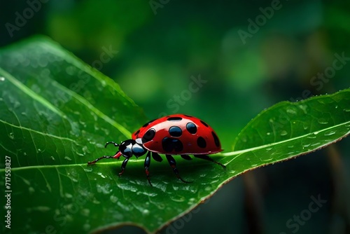 ladybug on a leaf © awais