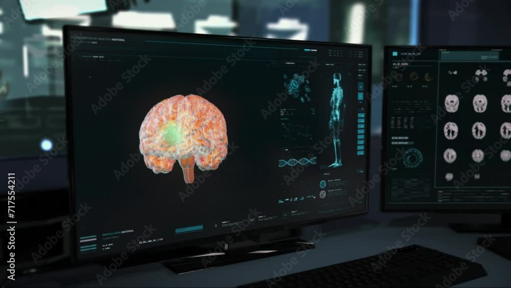 Scanner Device Examines Patients Brain Organ Health. Modern Scanner ...
