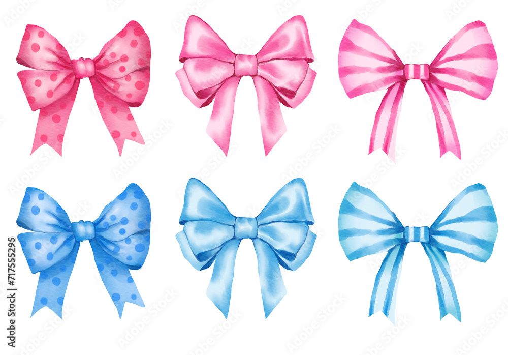set of bows isolated on white