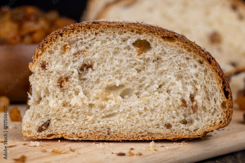 fresh and sweet wheat bun with raisins fresh and sweet wheat bun with raisins