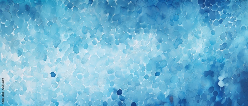 Abstract panorama banner with a blue and white spotted sponge technique painted paper texture background, Ai Generated. - obrazy, fototapety, plakaty 