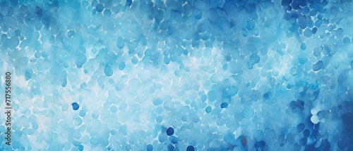 Abstract panorama banner with a blue and white spotted sponge technique painted paper texture background, Ai Generated. photo