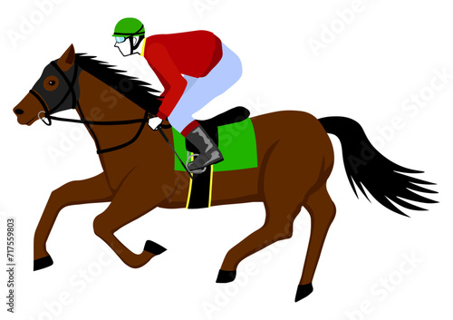 競馬の馬と騎手