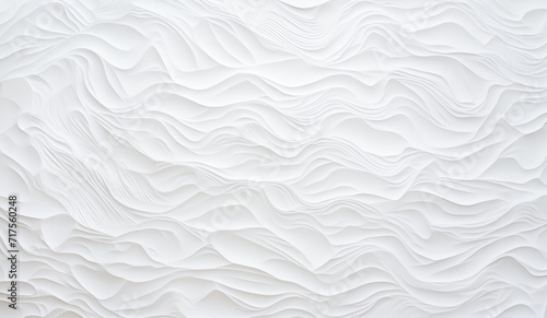 Artistic hand-applied, intricate stroke scraped white mortar wall or stucco wall background. © killykoon