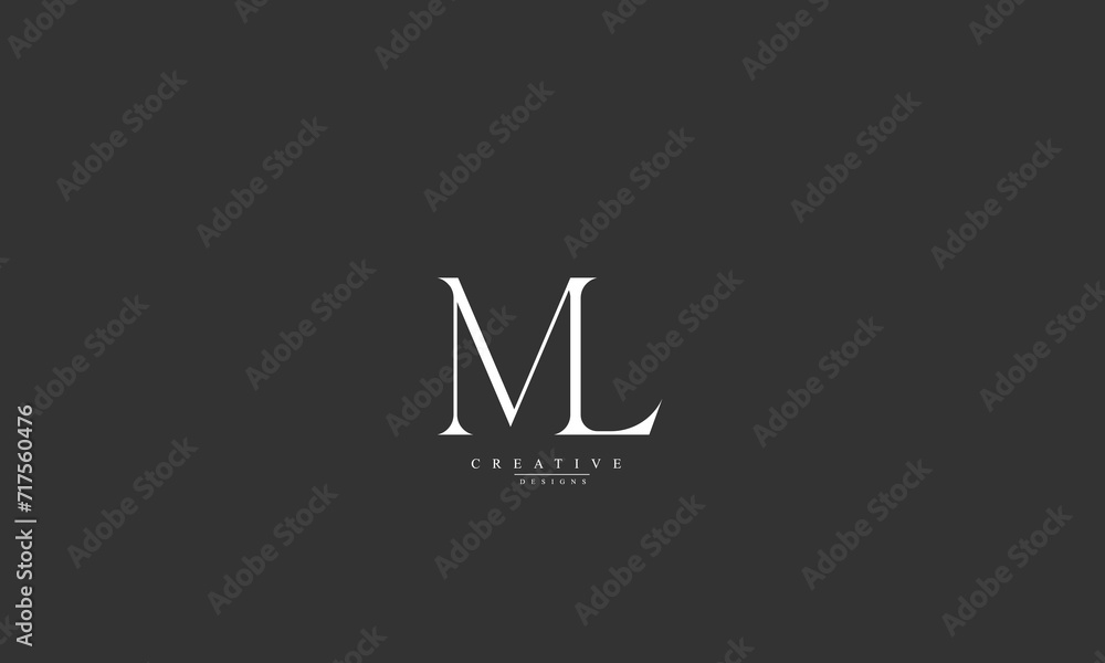 Alphabet letters Initials Monogram logo ML LM M L Alphabet letters Initials Monogram logo ML LM M L