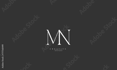Alphabet letters Initials Monogram logo MN NM M N