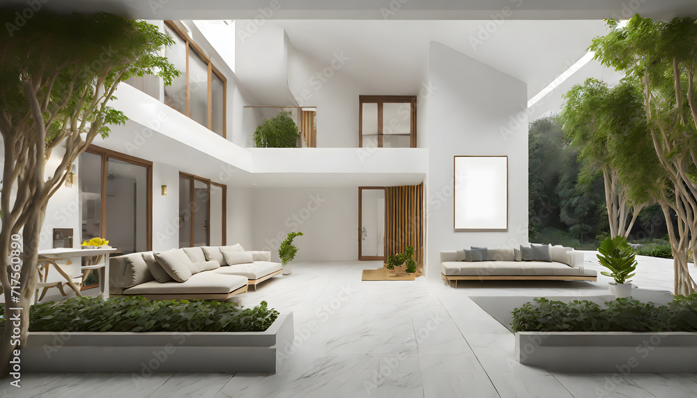 Design mockup in white and color of luxury house. Generative AI. Design mockup in white and color of luxury house. Generative AI.