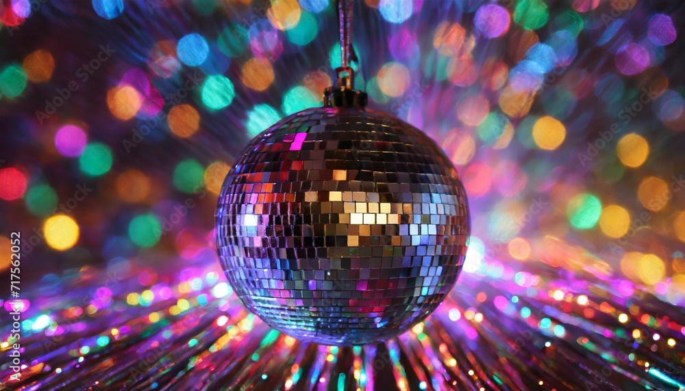 Obraz premium Mesmerizing Mirage: Unreal Disco Ball Amidst Psychedelic Brilliance