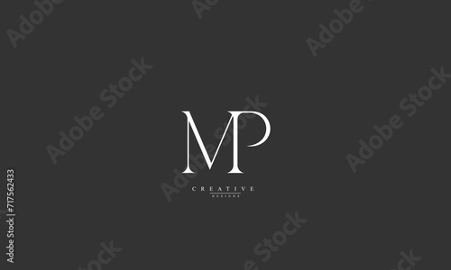Alphabet letters Initials Monogram logo M P MP PM