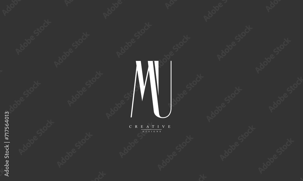 Alphabet letters Initials Monogram logo MU UM M U Alphabet letters Initials Monogram logo MU UM M U