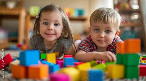 children playing with blocks