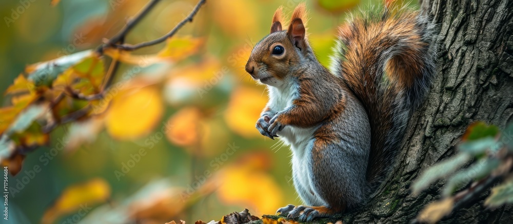 Squirrels, small or medium rodents, captured in various actions both on trees and on the ground. Squirrels, small or medium rodents, captured in various actions both on trees and on the ground.