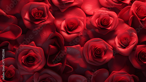 Red roses background    Natural red roses background  flowers wall. Romantic Floral Wallpaper  Valentines concept Pro Photo