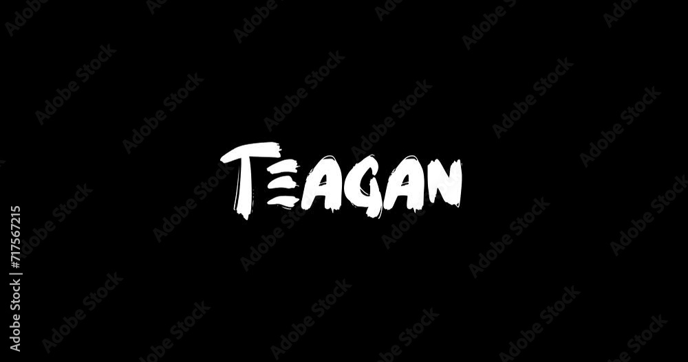Teagan Female Name in Digital Grunge Transition Effect of Bold Text Typography Animation on Black Background Teagan Female Name in Digital Grunge Transition Effect of Bold Text Typography Animation on Black Background