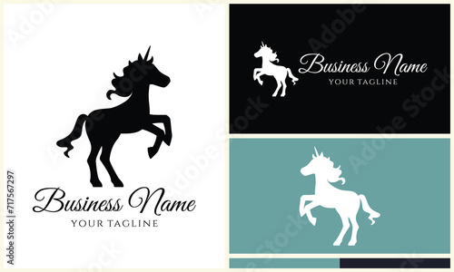 silhouette donkey unicorn horseman equestrian