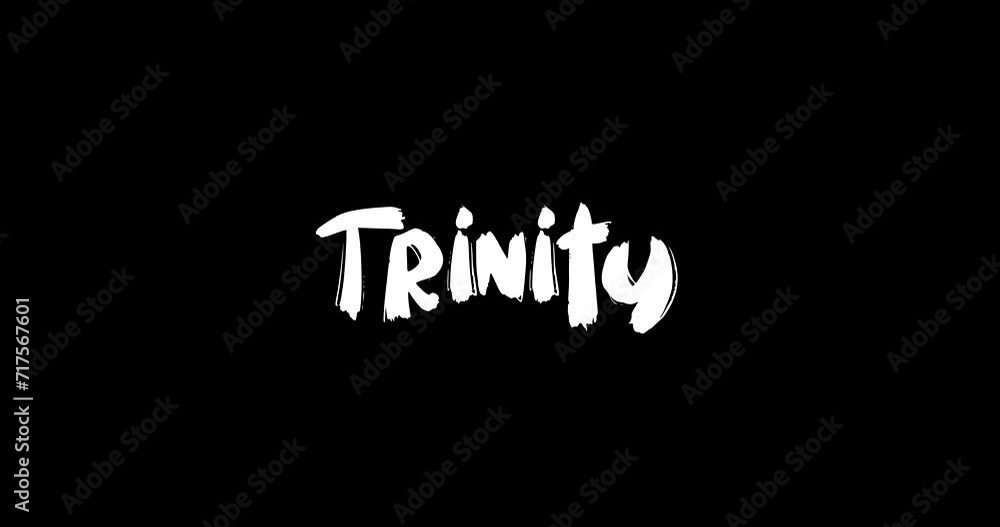 Trinity Female Name in Digital Grunge Transition Effect of Bold Text Typography Animation on Black Background Trinity Female Name in Digital Grunge Transition Effect of Bold Text Typography Animation on Black Background