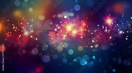 Beautiful fireworks background at night for holiday decoration © Derby