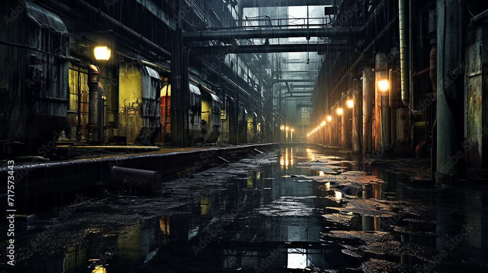 heavy rain at an abandoned factory sheets of rain heavy rain at an abandoned factory sheets of rain